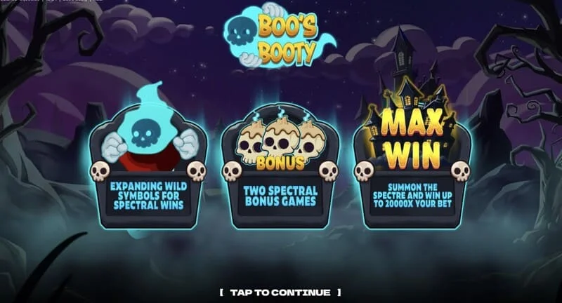 Boo's Booty - tabela bonusnih funkcij in Feature Buy